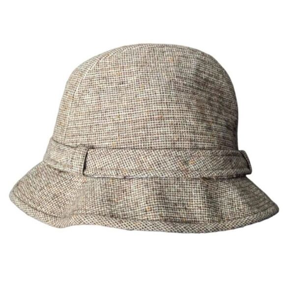 Knox New York Hat Tweed Tan Buckled Size 7 1/8 - Picture 6 of 6